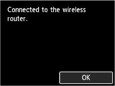 Pantalla de finalización (Conectado al router inalámbrico.)